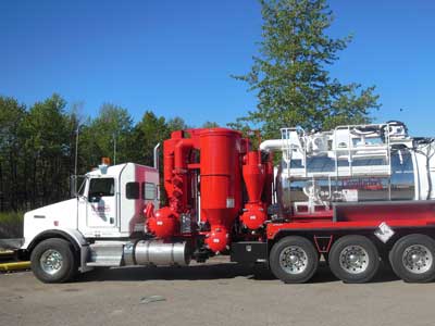  Our large fleet of vacuum trucks includes trailer, tandem, tri-axle and single axle units.  