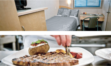 Drill Camps bedroom and food